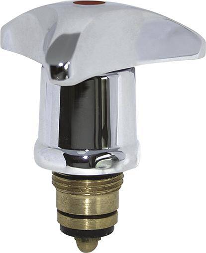 Metall-Trecorngriff, Chrom, 1/2", mit Oberteil, Markierung rot-0