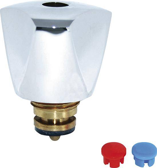 Haubengriff, Chrom, 1/2",mit Oberteil, Markierung blau-0