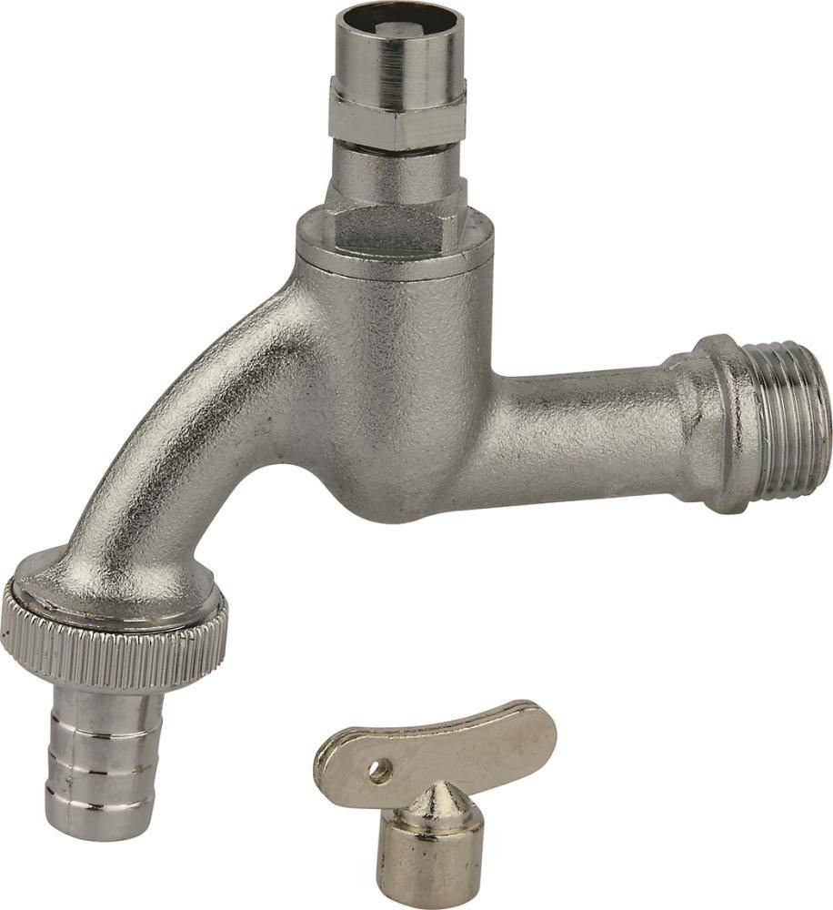 MS Auslaufventil schlüssel, Chrom, 1/2"AG x 3/4"AG x 1/2"T-0