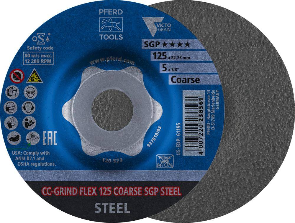 PFERD Schleifscheibe CC-GRIND-FLEX ø 115x22,23mm grob für Stahl-0