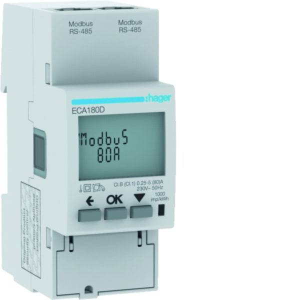 HAG ECA180D Energiezähler 1phasig, direkt 80A, 2M, AGARDIO, MID-0