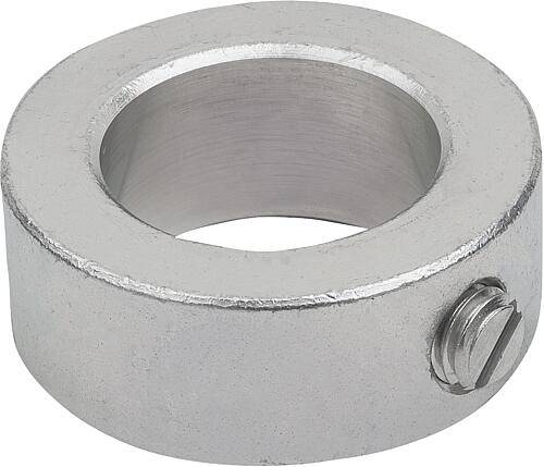 STELLRING DIN705, FORM:A GEWINDESTIFT MIT SCHLITZ 15X25, B=12, STAHL VERZINKT, BLAU-PASSIVIERT, KOMP:STAHL-0
