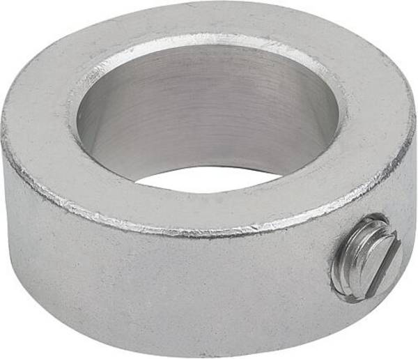 STELLRING DIN705, FORM:A GEWINDESTIFT MIT SCHLITZ 15X25, B=12, STAHL VERZINKT, BLAU-PASSIVIERT, KOMP:STAHL