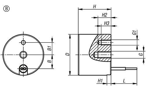 MAGNET ELEKTROMAGNET, RUND, D=63 H=30, FORM:B STAHL-1
