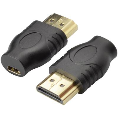 SpeaKa Professional SP-758988 HDMI Adapter [1x HDMI-Stecker - 1x HDMI-Buchse D Micro] Schwarz  