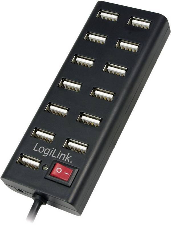 LogiLink UA0126 USB-Hub 13 Port USB-A USB 2.0 480 MBit/s Schwarz UA0126
