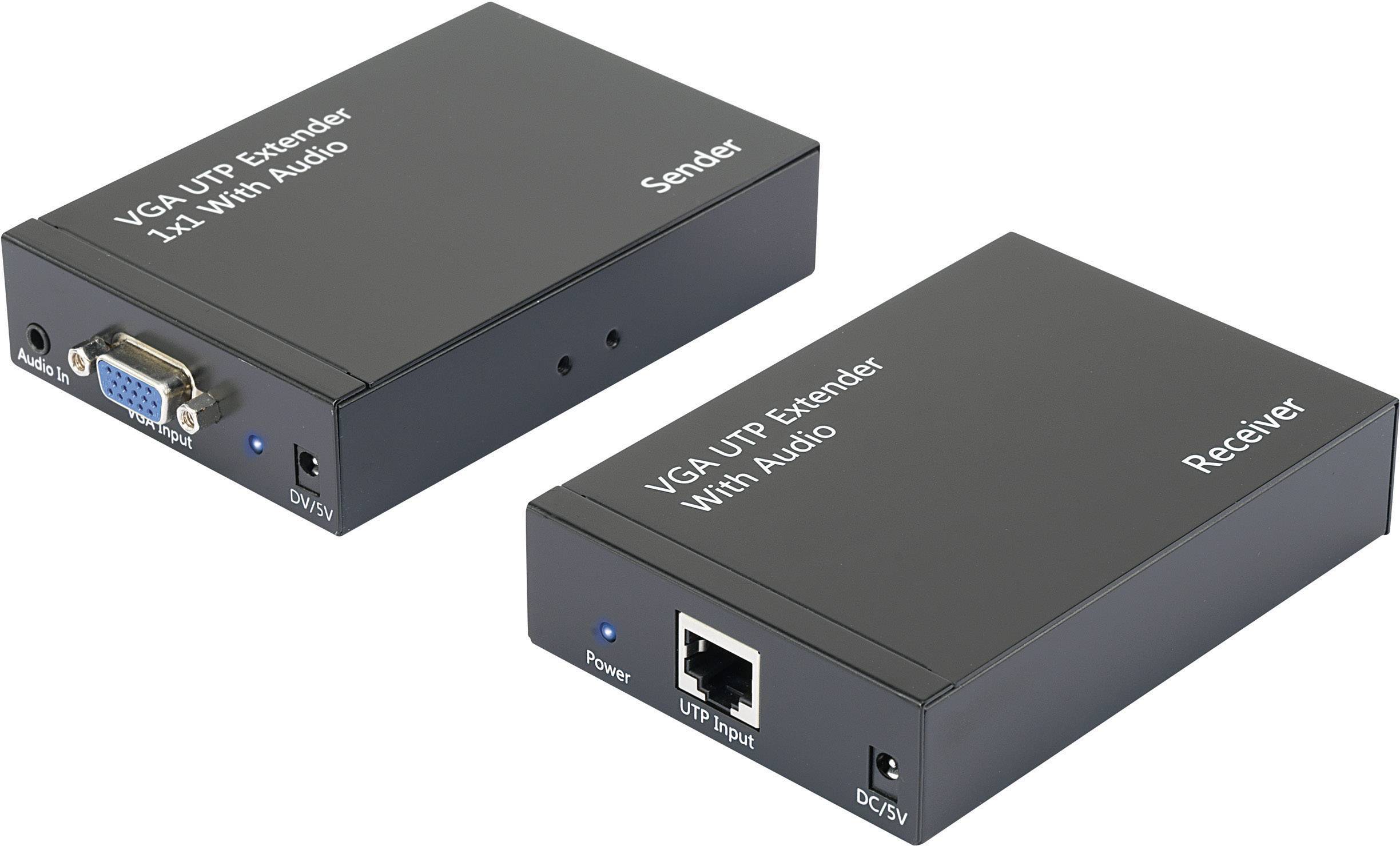 VGA, Klinke Extender (Verlängerung) über Netzwerkkabel RJ45 300 m-0