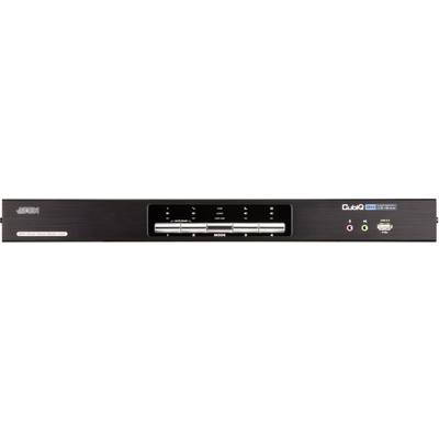 Schwarzer DVD-Player mit Tasten auf der Vorderseite und Anschlüssen für Kopfhörer und USB rechts.
