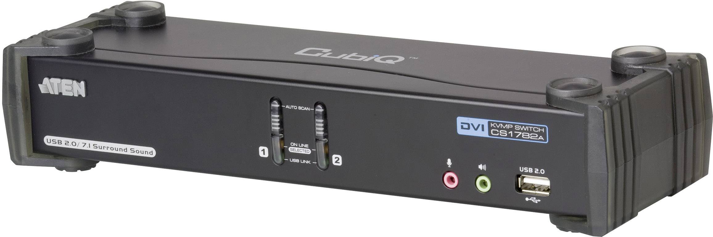 ATEN KVMP Switch, 2-fach, CubiQ CS1782A, DVI, USB 2.0, Audio 7.1