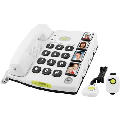 doro Secure 347 Schnurgebundenes Seniorentelefon  Optische Anrufsignalisierung, Freisprechen kein Display Weiß 