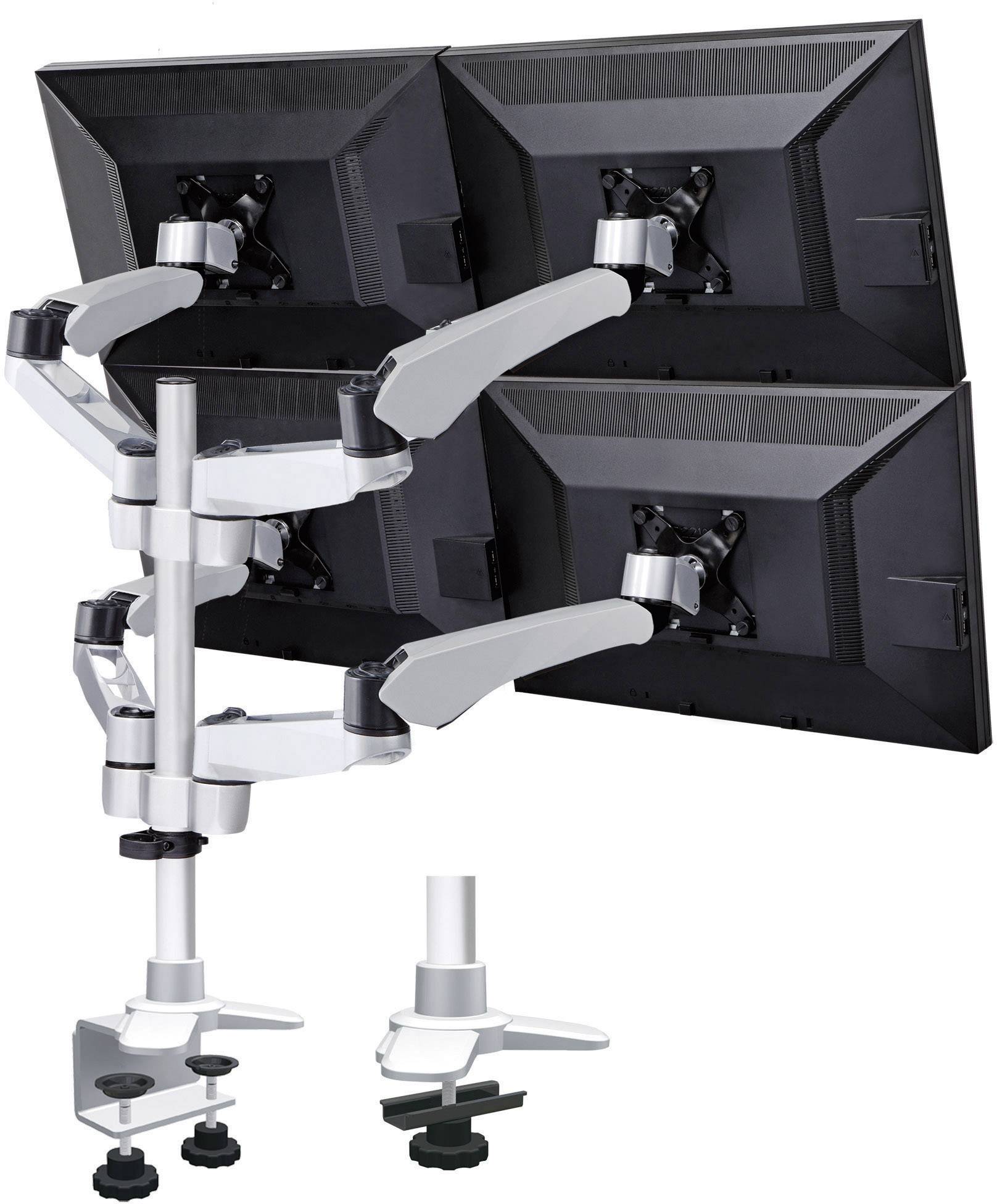 SpeaKa Professional Monitor-Tischhalterung SP-3957076 Flex 4 Display(s) 25,4 cm (10") - 68,6 cm (27") Schwarz, Silber Hö