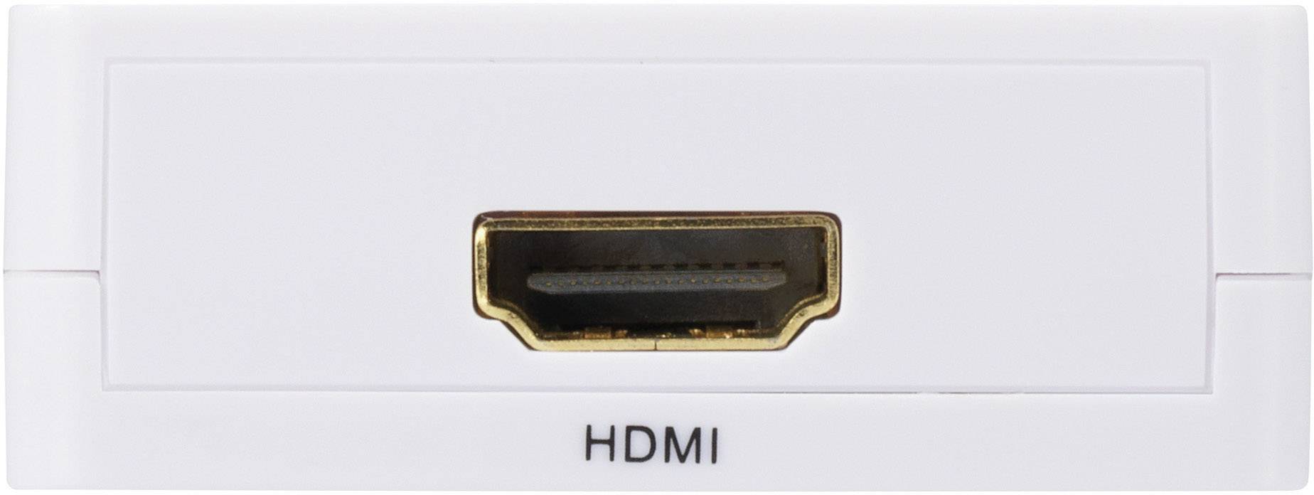 Ein HDMI-Anschluss in einer weißen Wandplatte, bereit zur Verbindung mit HDMI-Kabeln für die Übertragung von Audio- und Videosignalen.