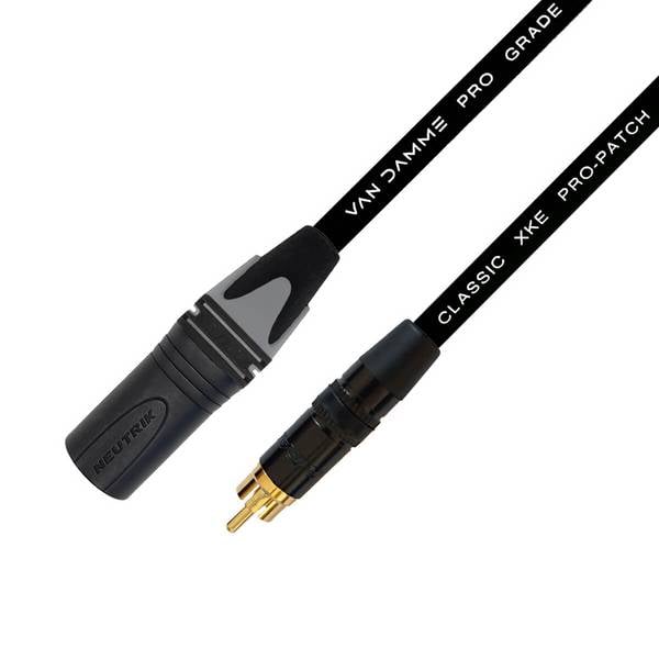 Van Damme XKE Pro-Patch Premium XLR - Cinch Audiokabel (Neutrik Gold XLR-m / RCA) 0.9m Schwarz
