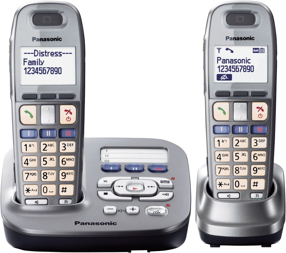 Panasonic KX-TG6592 Duo Schnurloses Seniorentelefon Optische Anrufsignalisierung ...