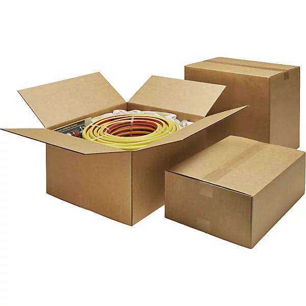 Wellpapp-Faltkarton Länge 450 bis 499 mm LxBxH 450 x 400 x 400 mm 2-wellig Palette mit VE 130 Stk. TAKKT-0