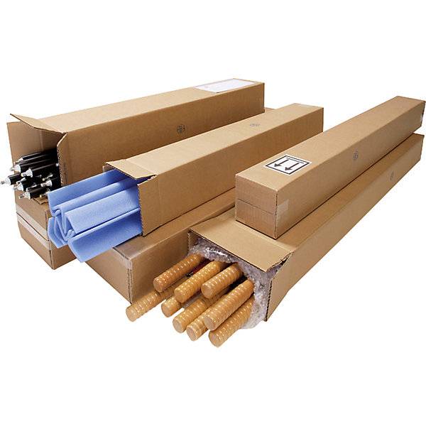 Langer Wellpapp-Faltkarton braun LxBxH 410 x 310 x 1225 mm 2-wellig Palette mit VE 120 Stk. TAKKT Industrial &-0