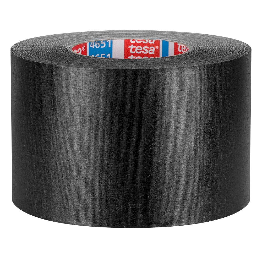 TESA Markierungs-Gewebeband 4651, klebkräftig, schwarz, 10 cm, 50 m/Rolle-1
