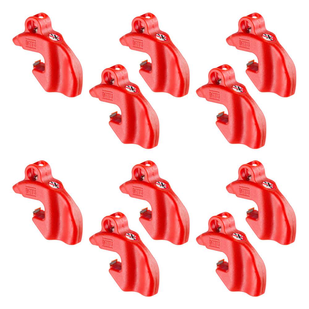 BIGPACK 10x CATU Sperrelement Clip Block, Schalten verboten, rot, Polyamid-0