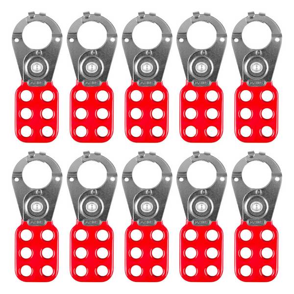 BIGPACK 10x ABUS Hauptschalter-Verriegelung H711 1'', rot, 4,5 x 1,2 x 11,8 cm