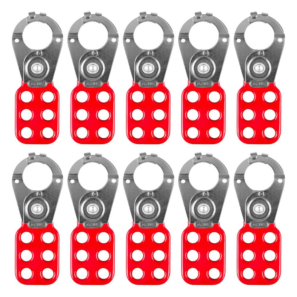 BIGPACK 10x ABUS Hauptschalter-Verriegelung H711 1'', rot, 4,5 x 1,2 x 11,8 cm-0