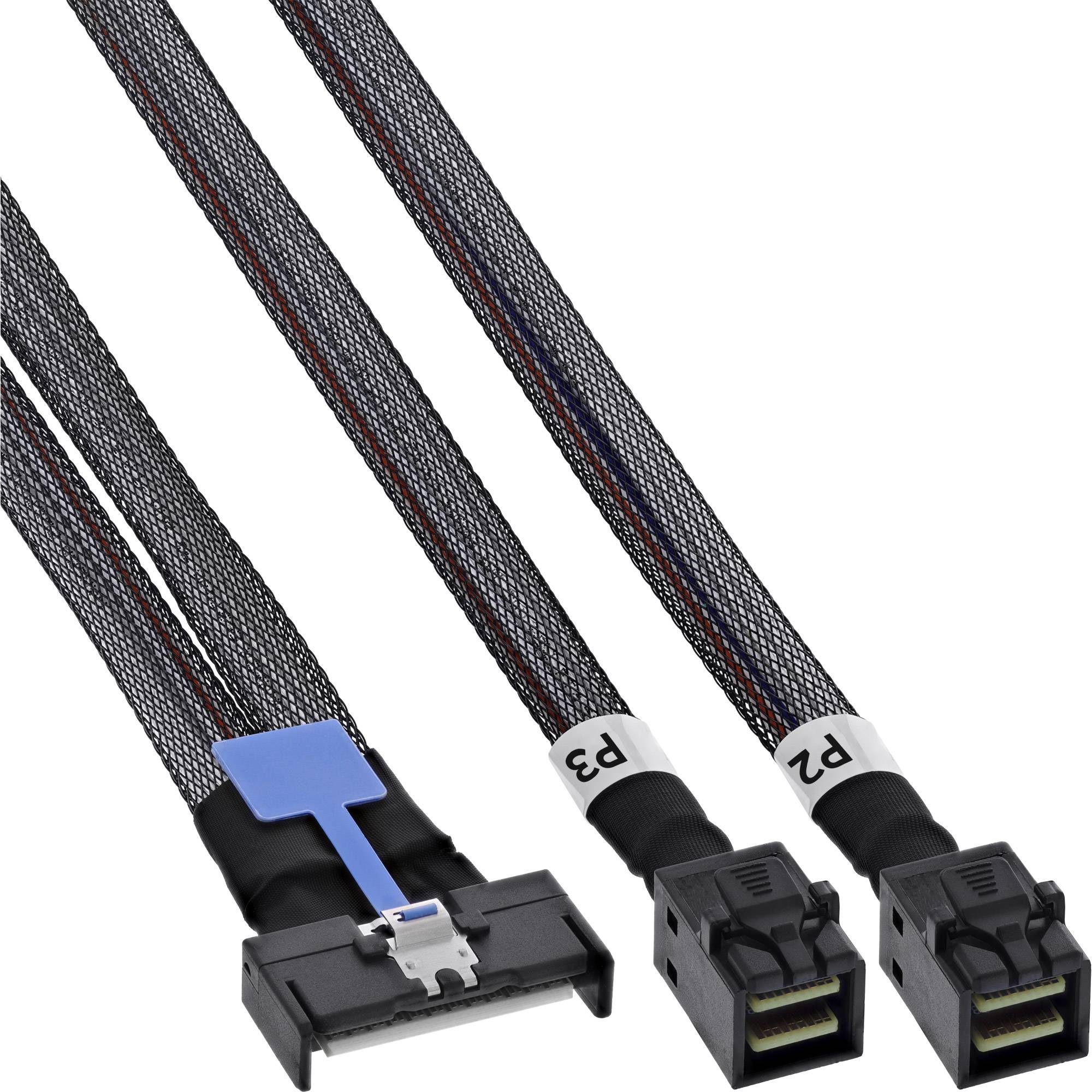 InLine® MCIO Kabel, MCIO x8 auf 2x MiniSAS-HD SFF-8643, 0,75 m-0