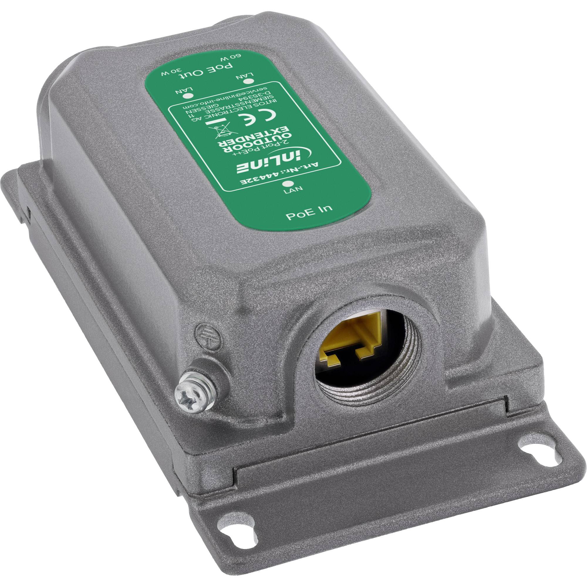 InLine® Gigabit PoE Extender, 90 W, 2 Port, IP67, IEEE 802.3bt-4