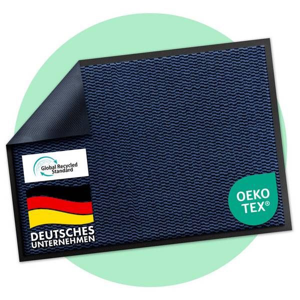 FLOORDIREKT Schmutzfangmatte Sky Novo - Robust & Rutschfest - Blau - 80 x 120 cm