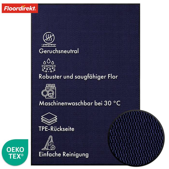 FLOORDIREKT Schmutzfangmatte Sky Novo - Robust & Rutschfest - Blau - 120 x 180 cm-1