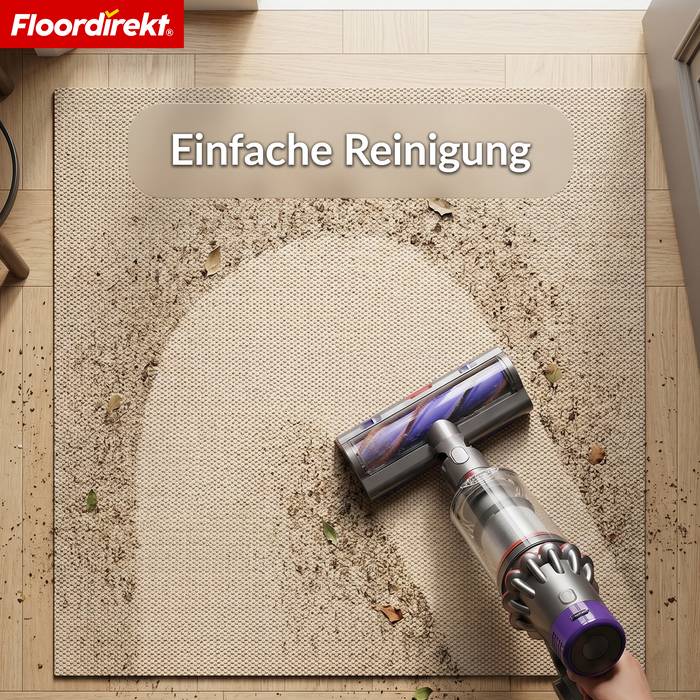FLOORDIREKT Schmutzfangmatte Hong Kong Pro - Robust & Rutschfest - Beige - 120 x 200 cm-3