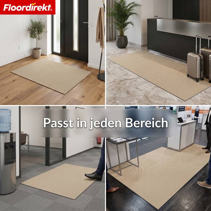 FLOORDIREKT Schmutzfangmatte Hong Kong Pro - Robust & Rutschfest - Beige - 120 x 200 cm-4