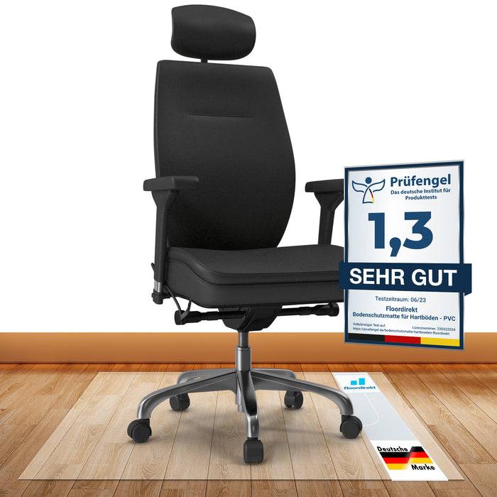FLOORDIREKT Bodenschutzmatte Neo Plus - Effizienter Schutz für Hartböden - Transparent - 90 x 140 cm-1