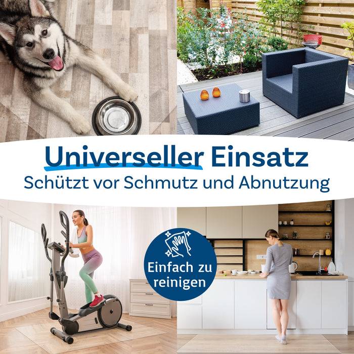 FLOORDIREKT Bodenschutzmatte Neo Plus - Effizienter Schutz für Hartböden - Transparent - 90 x 140 cm-3