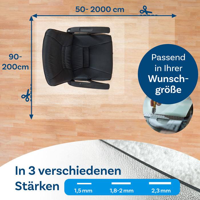FLOORDIREKT Bodenschutzmatte Neo Plus - Effizienter Schutz für Hartböden - Transparent - 90 x 140 cm-4