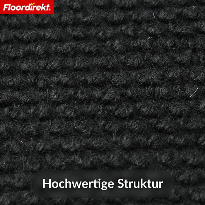 FLOORDIREKT Schmutzfangmatte Hong Kong Pro - Robust & Rutschfest - Schwarz - 120 x 100 cm-1