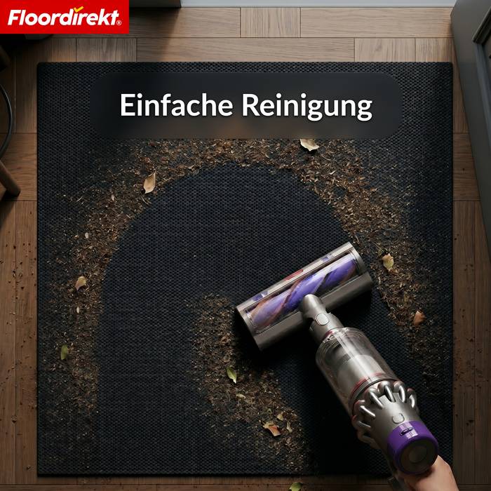 FLOORDIREKT Schmutzfangmatte Hong Kong Pro - Robust & Rutschfest - Schwarz - 120 x 100 cm-2