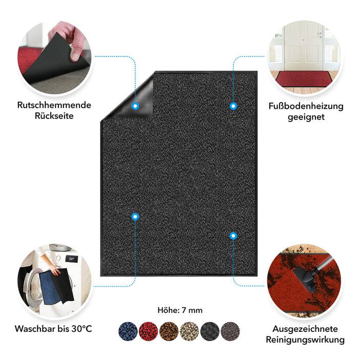 FLOORDIREKT Schmutzfangmatte Sky - Türvorleger für Innen & Außen - Rot - 80 × 120 cm-1