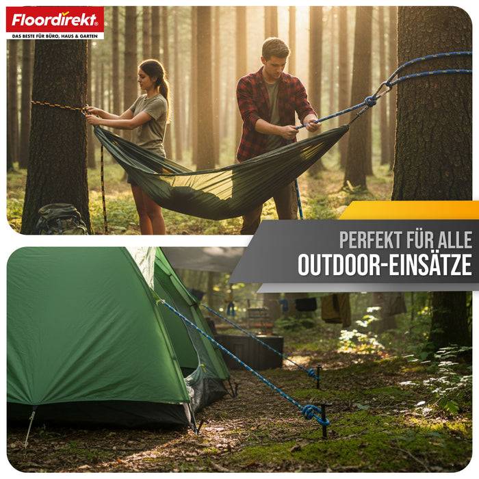 FLOORDIREKT Polypropylen Seil K2 - UV-beständiges & schwimmfähiges Allzweckseil - Blau-Gelb - 14 mm x 30 m-4