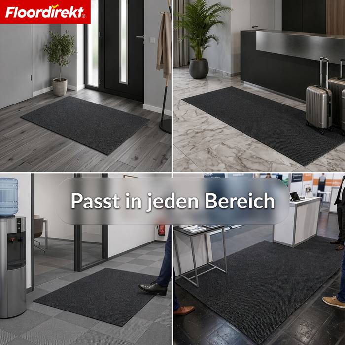 FLOORDIREKT Schmutzfangmatte Hong Kong Pro - Robust & Rutschfest - Anthrazit - 67 x 150 cm-2