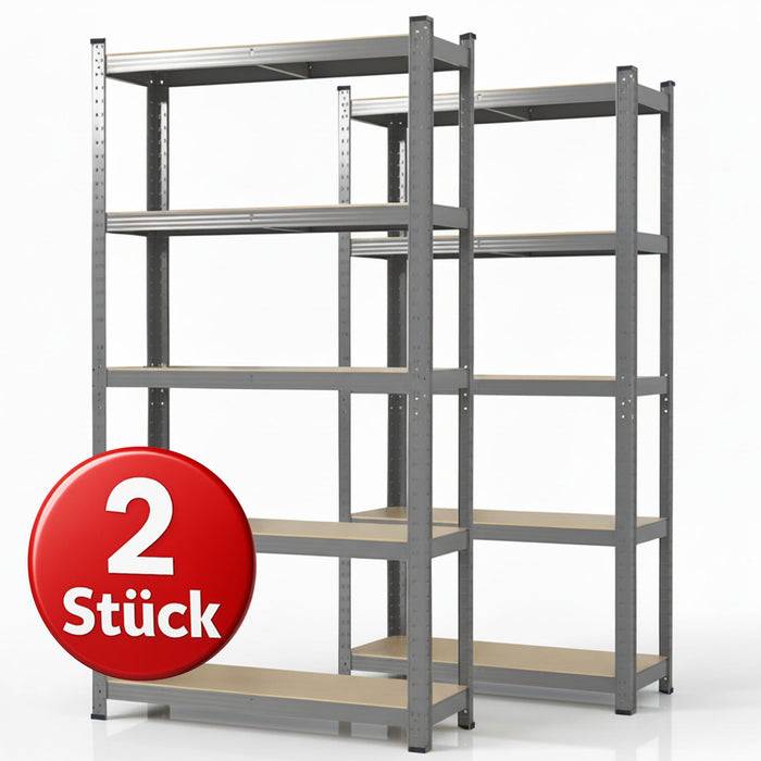 KARAT Schwerlastregal Lakota - Traglast bis 875 kg - 2er-Set - Verzinkt - 150 x 75 x 30 cm-0