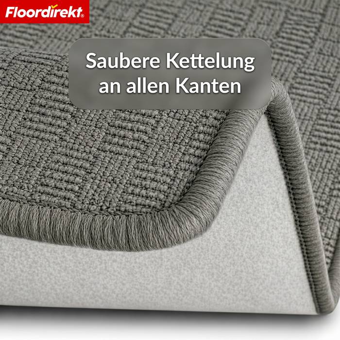 FLOORDIREKT Teppichläufer Monaco - Schmaler Teppichläufer aus Polypropylen - Anthrazit - 80 x 150 cm-3