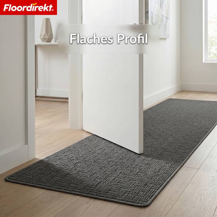 FLOORDIREKT Teppichläufer Monaco - Schmaler Teppichläufer aus Polypropylen - Anthrazit - 80 x 150 cm-4