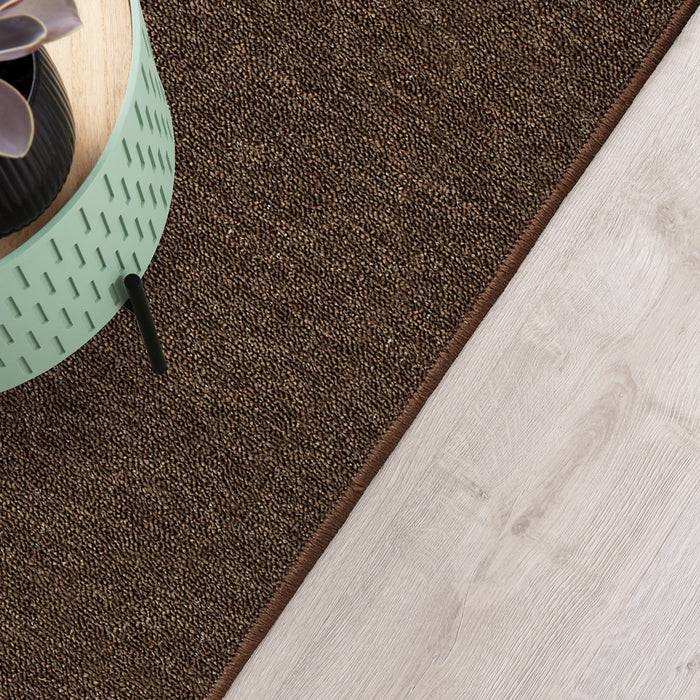 FLOORDIREKT Teppich-Läufer London - Pflegeleichter Schlingenfloor - Dunkelbraun - 200 x 200 cm-4