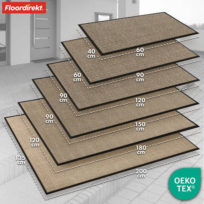FLOORDIREKT Schmutzfangmatte Sky Novo - Robust & Rutschfest - Ocker-Schwarz - 40 x 60 cm-1