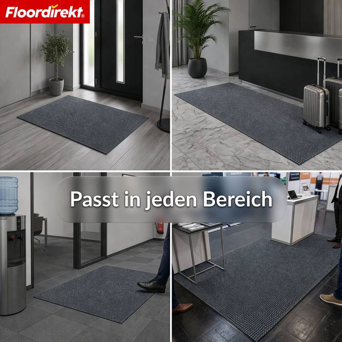 FLOORDIREKT Schmutzfangmatte Hong Kong Pro - Robust & Rutschfest - Grau - 67 x 300 cm-4