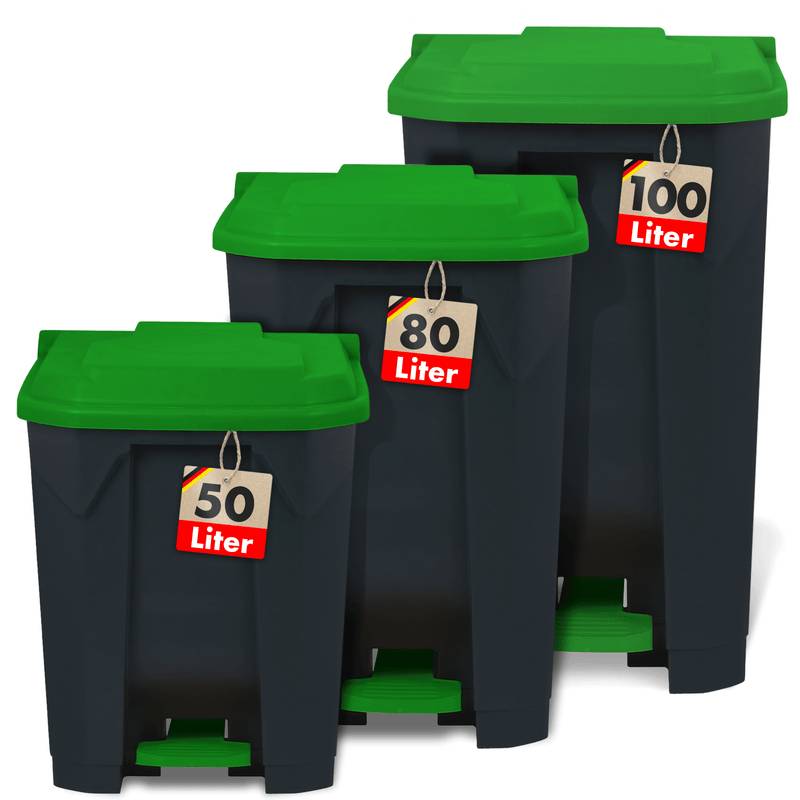 Symbolbild für Floordirekt Mülleimer Olaf - Robuster Step-On Abfalleimer - 50 Liter - Grün - Für Haushalt, Büro & Gewerbe