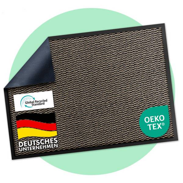FLOORDIREKT Schmutzfangmatte Sky Novo - Robust & Rutschfest - Ocker-Schwarz - 40 x 60 cm