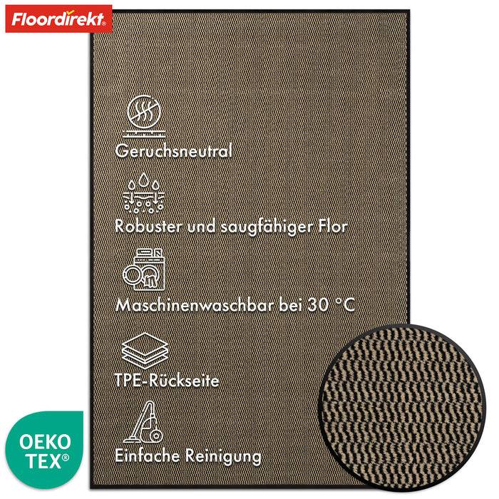FLOORDIREKT Schmutzfangmatte Sky Novo - Robust & Rutschfest - Ocker-Schwarz - 40 x 60 cm-2