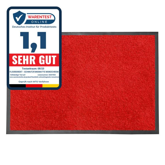 FLOORDIREKT Schmutzfangmatte Monochrom - Antistatisch & Rutschfest - Rot - 135 x 200 cm