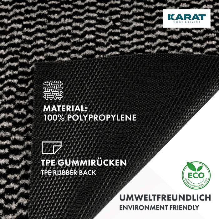KARAT Schmutzfangmatte Melange - Türvorleger für Innen & Außen - Schwarz-Weiß - 200 x 800 cm-1