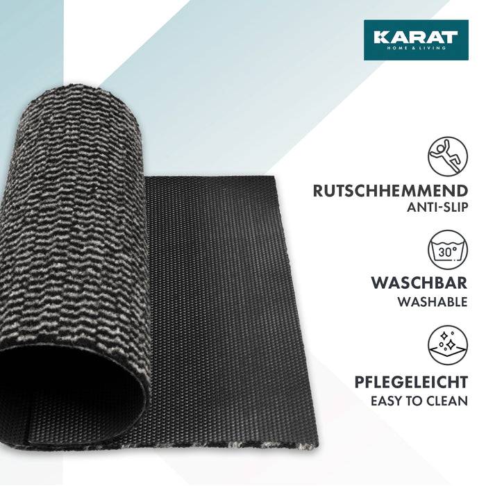 KARAT Schmutzfangmatte Melange - Türvorleger für Innen & Außen - Schwarz-Weiß - 200 x 800 cm-2